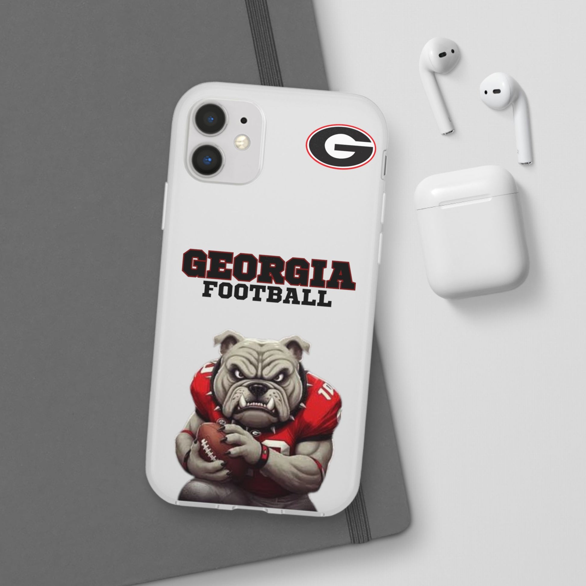 Bulldog Flexi Case for Georgia Fans, Sports Phone Cover, Football Gift, Personalized Phone Case, Pet Lovers Accessory