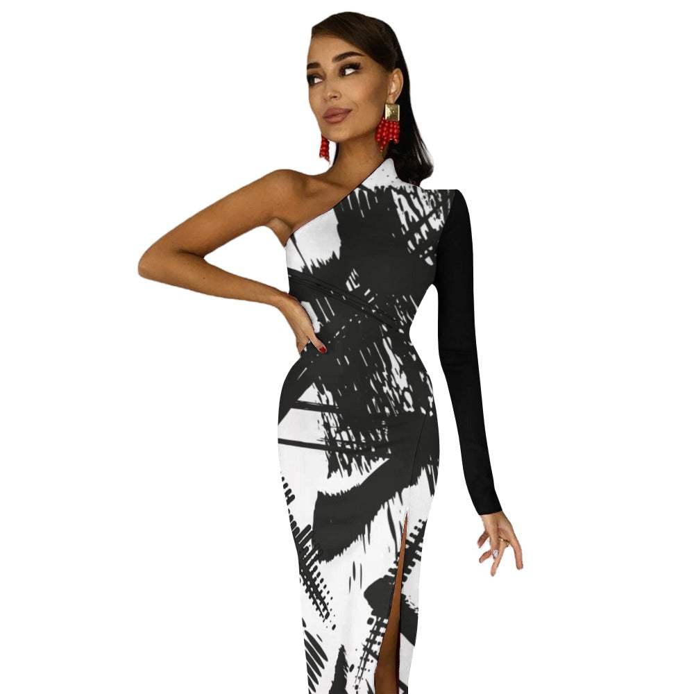 NDO Designs Half Sleeve Slit Dress