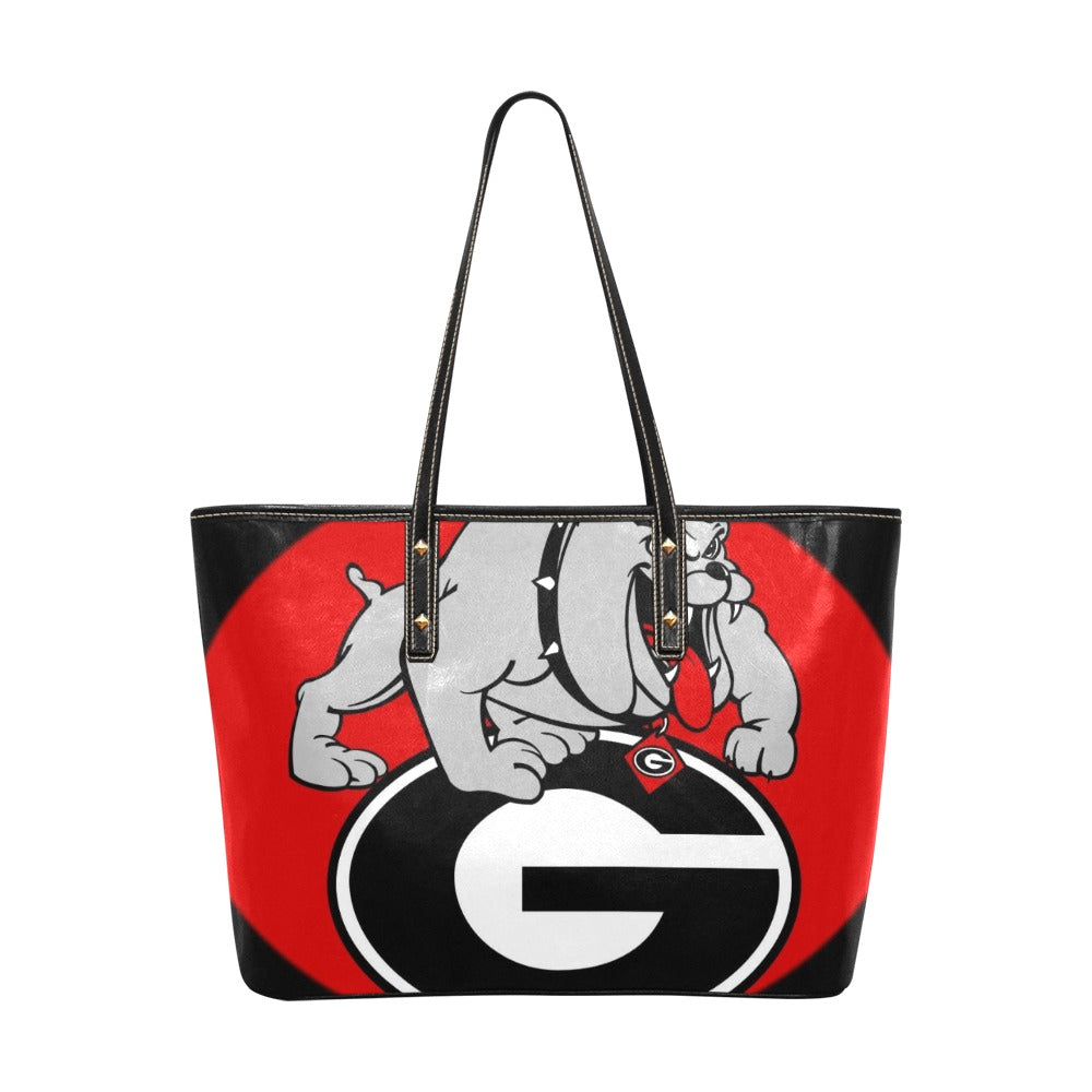NDO Designs-GA Bulldogs-PU Leather Tote Bag