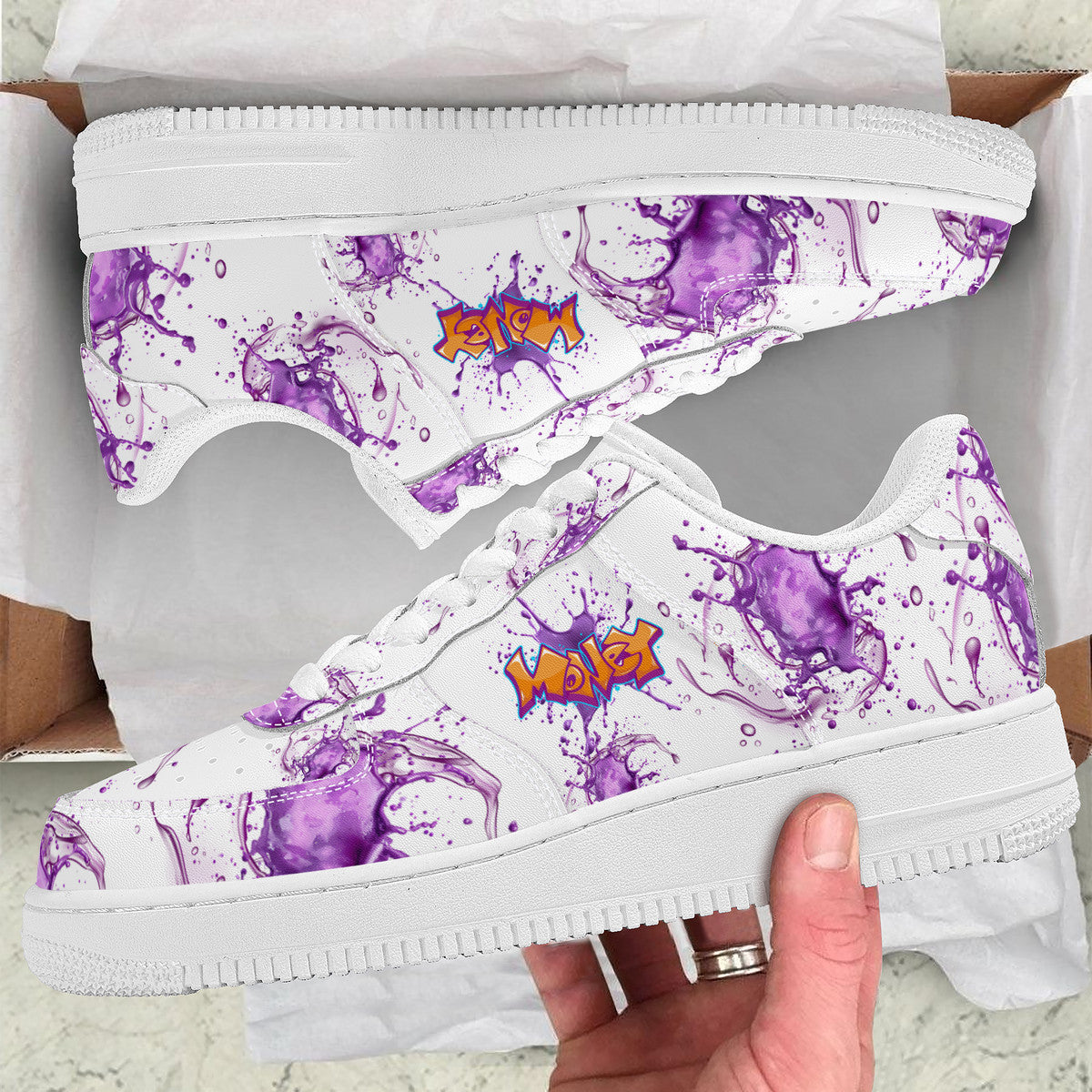 NDO Purple Money Splat -SF_F8 Low Top Sneaker