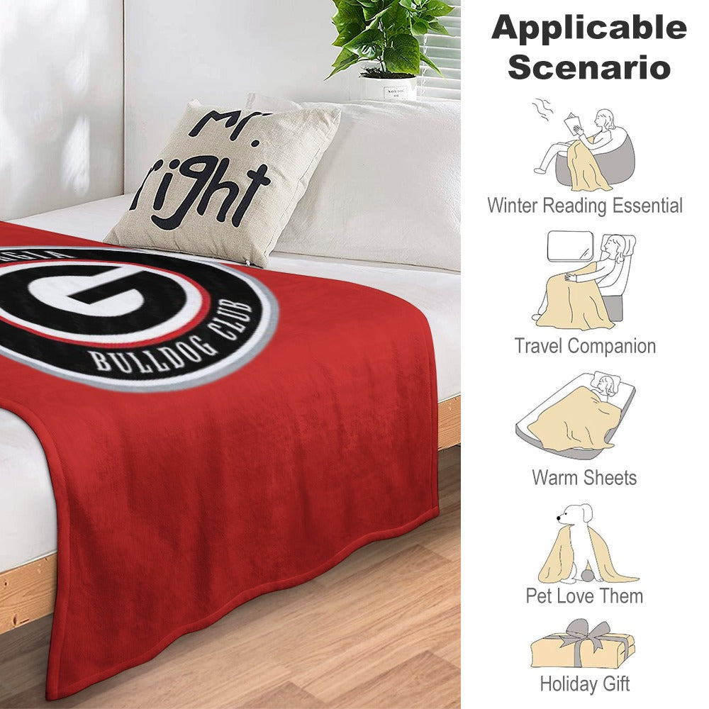 NDO Designs-GA Bulldogs Super Soft Flannel Blanket Multiple Sizes