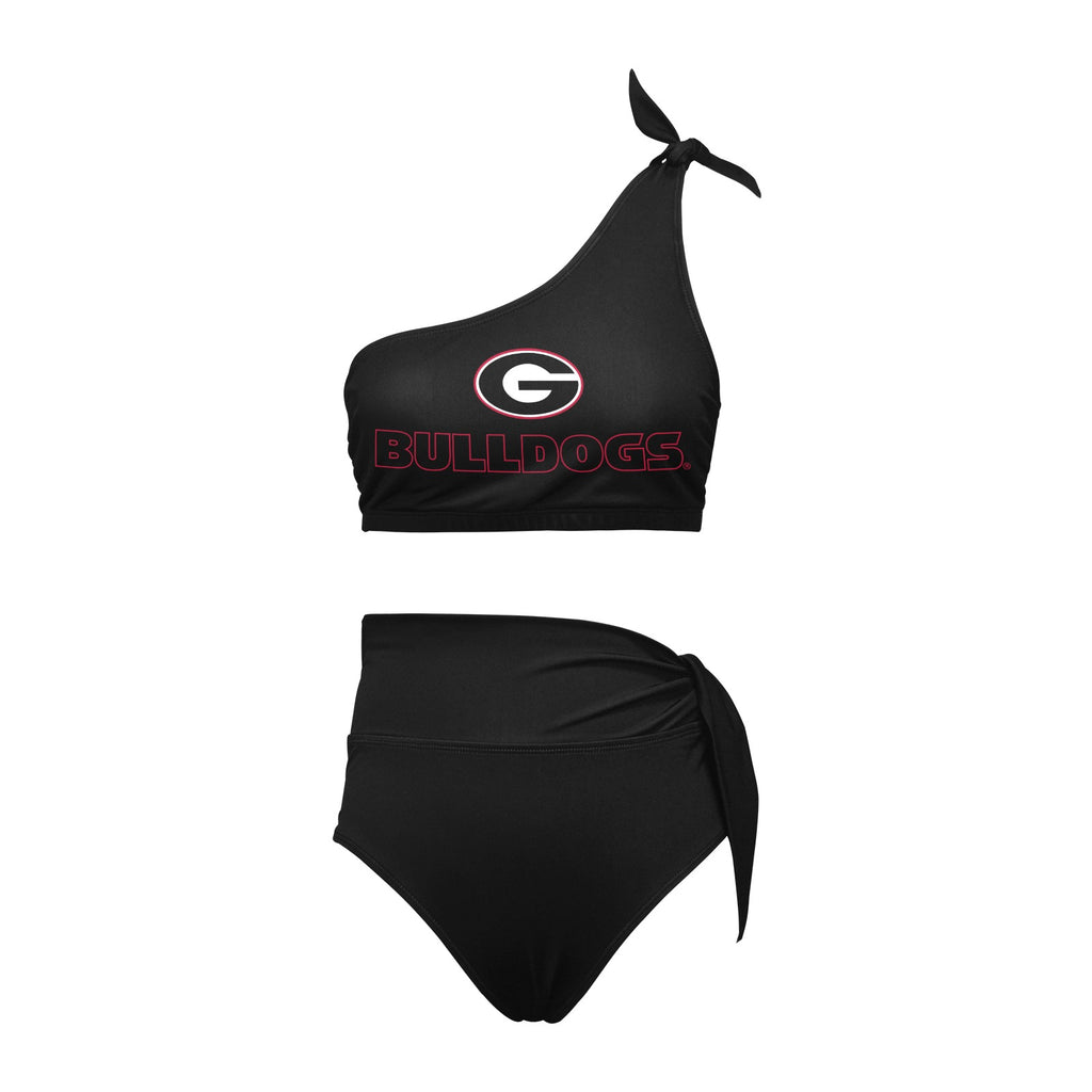 NDO Designs GA Bulldogs-High Waisted One Shoulder Bikini Set (S16)