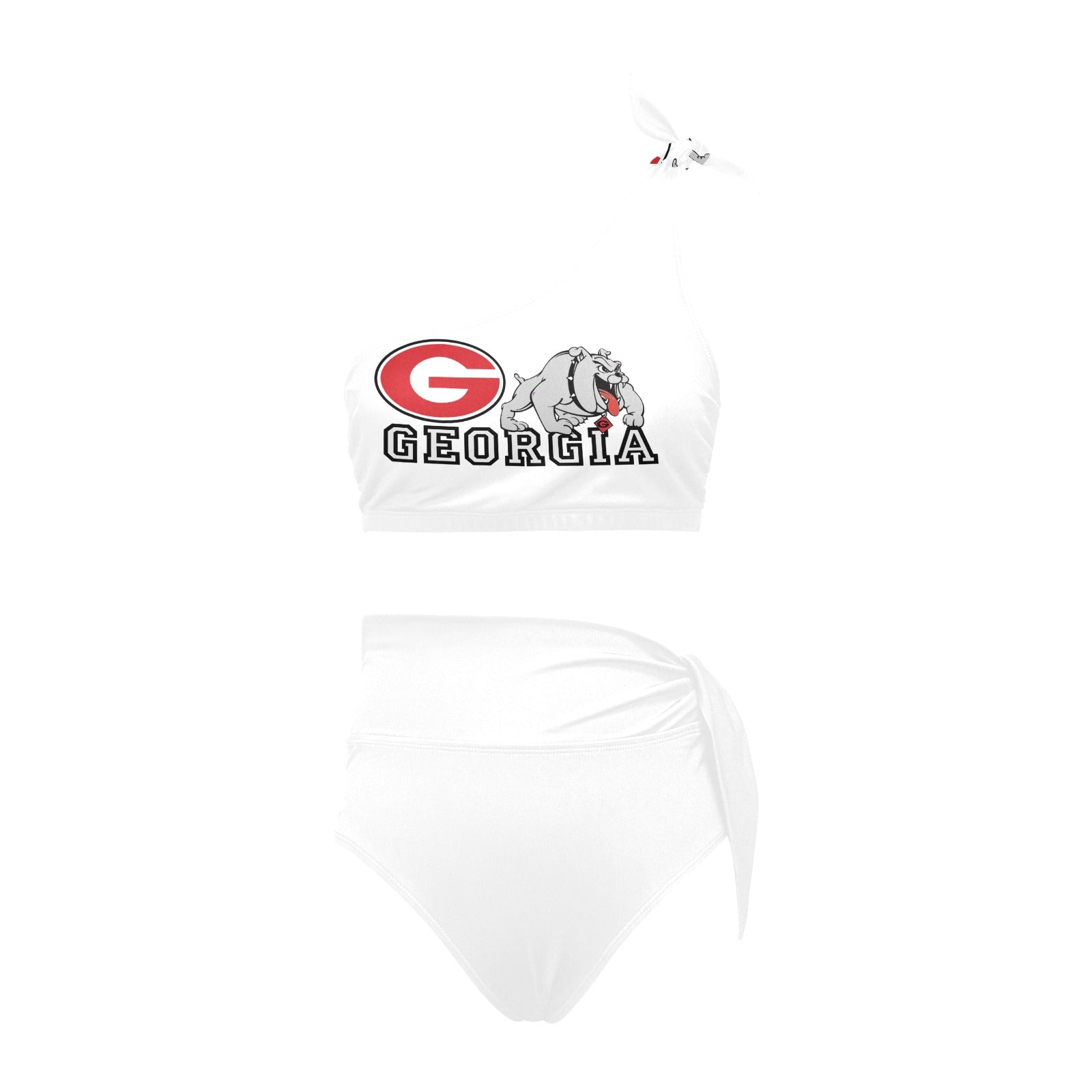 NDO Designs GA Bulldogs-High Waisted One Shoulder Bikini Set (S16)