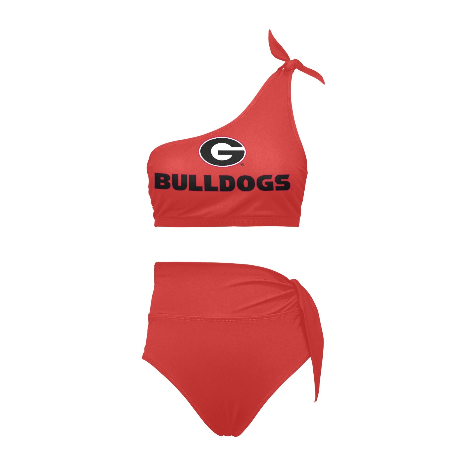 NDO Designs GA Bulldogs-High Waisted One Shoulder Bikini Set (S16)