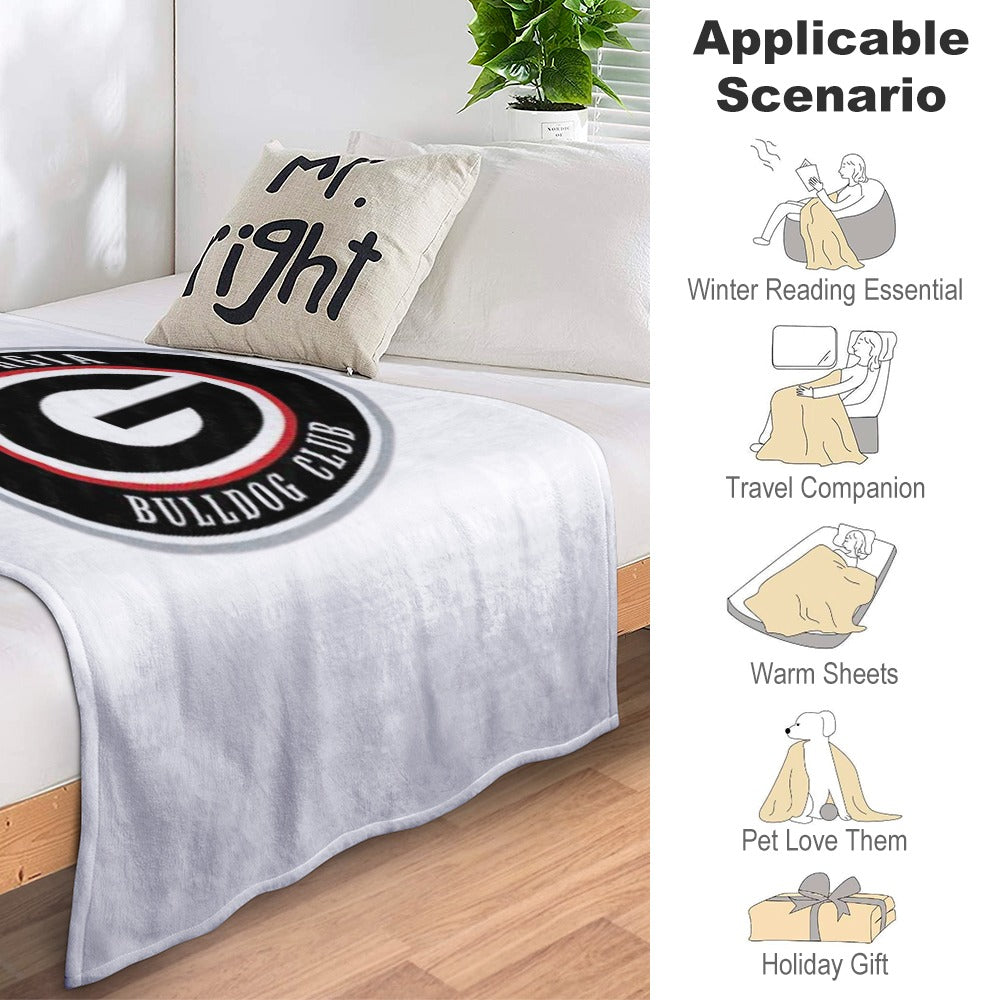 NDO Designs-GA Bulldogs Super Soft Flannel Blanket Multiple Sizes