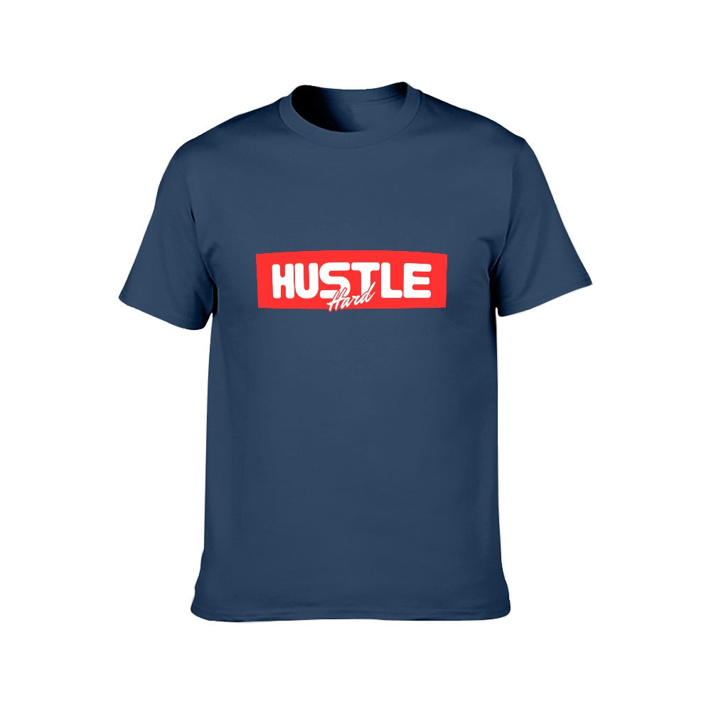 2025 New 150g Men's  Short Sleeve T-shirt-Blue Hustle (Red)