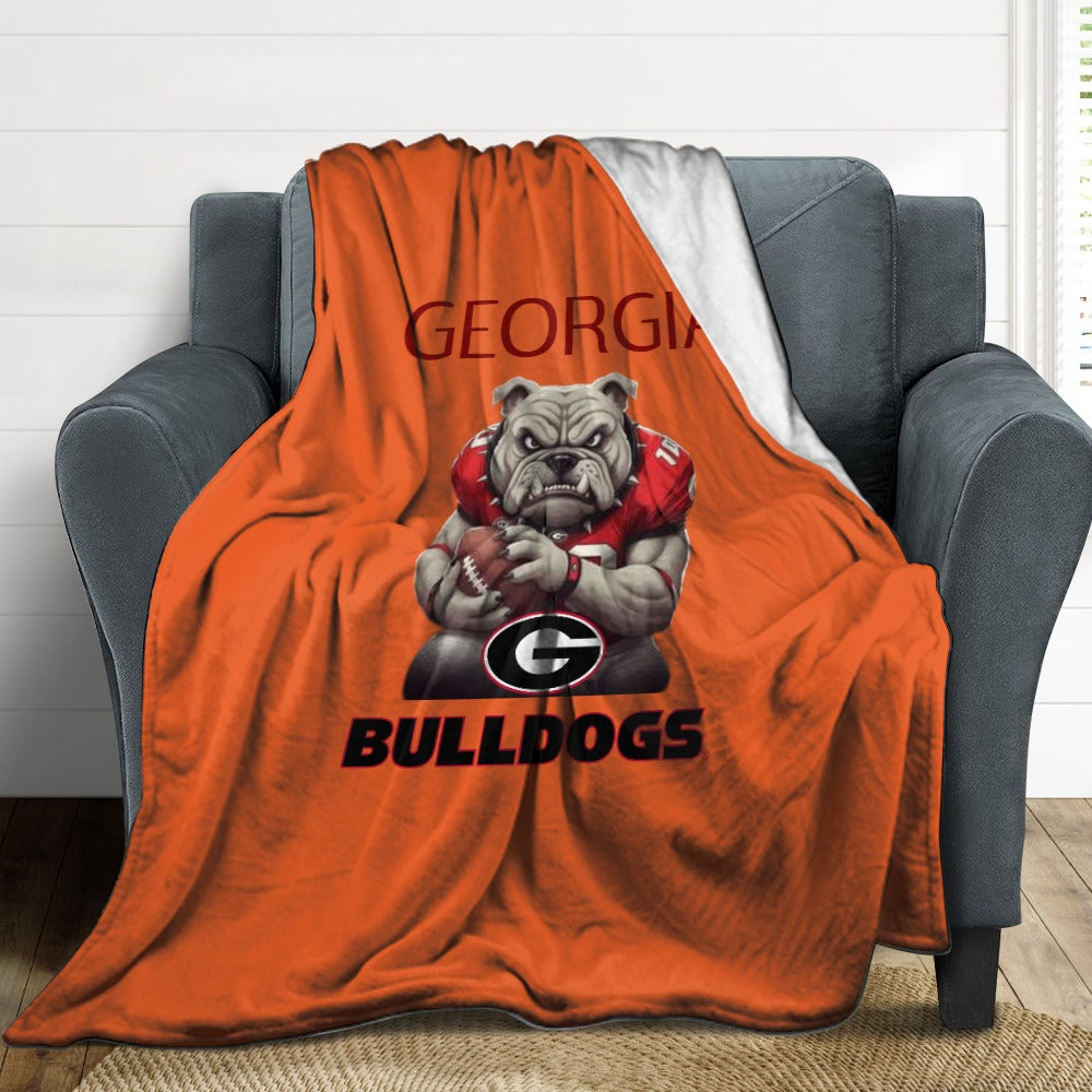 NDO Designs-GA Bulldogs Super Soft Flannel Blanket Multiple Sizes