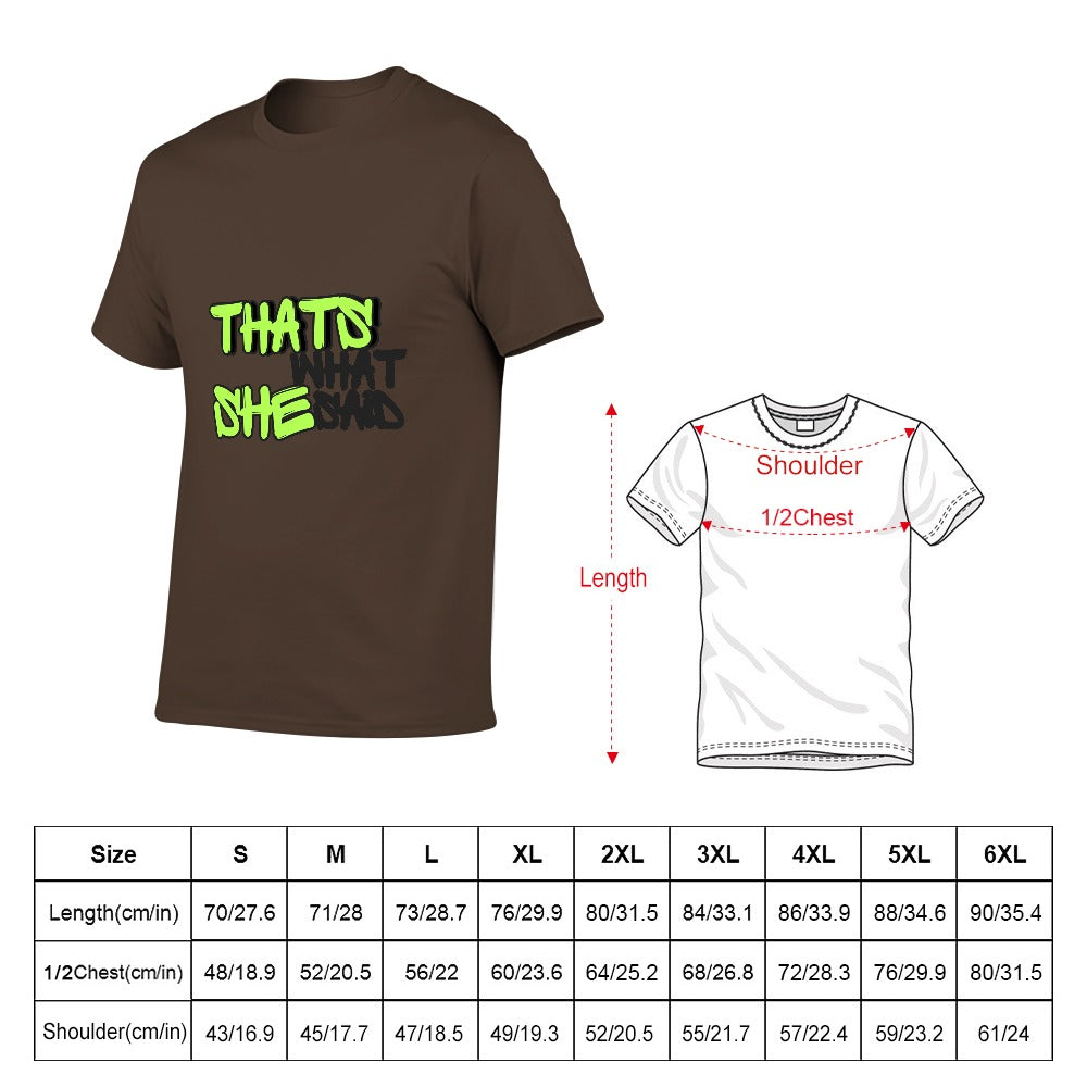 2025 New 150g Men's  Short Sleeve T-shirt-Brown That's What She Said