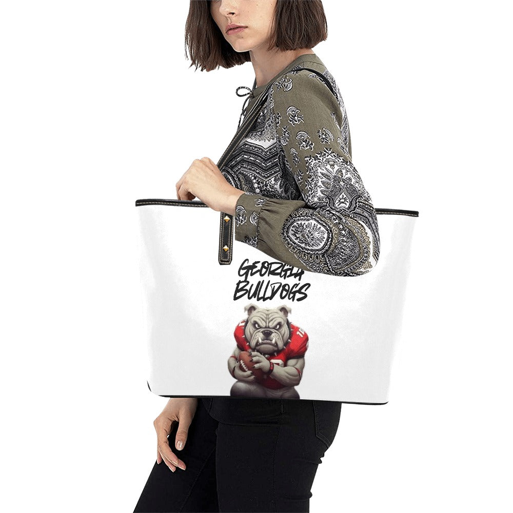 NDO Designs-GA Bulldogs-PU Leather Tote Bag