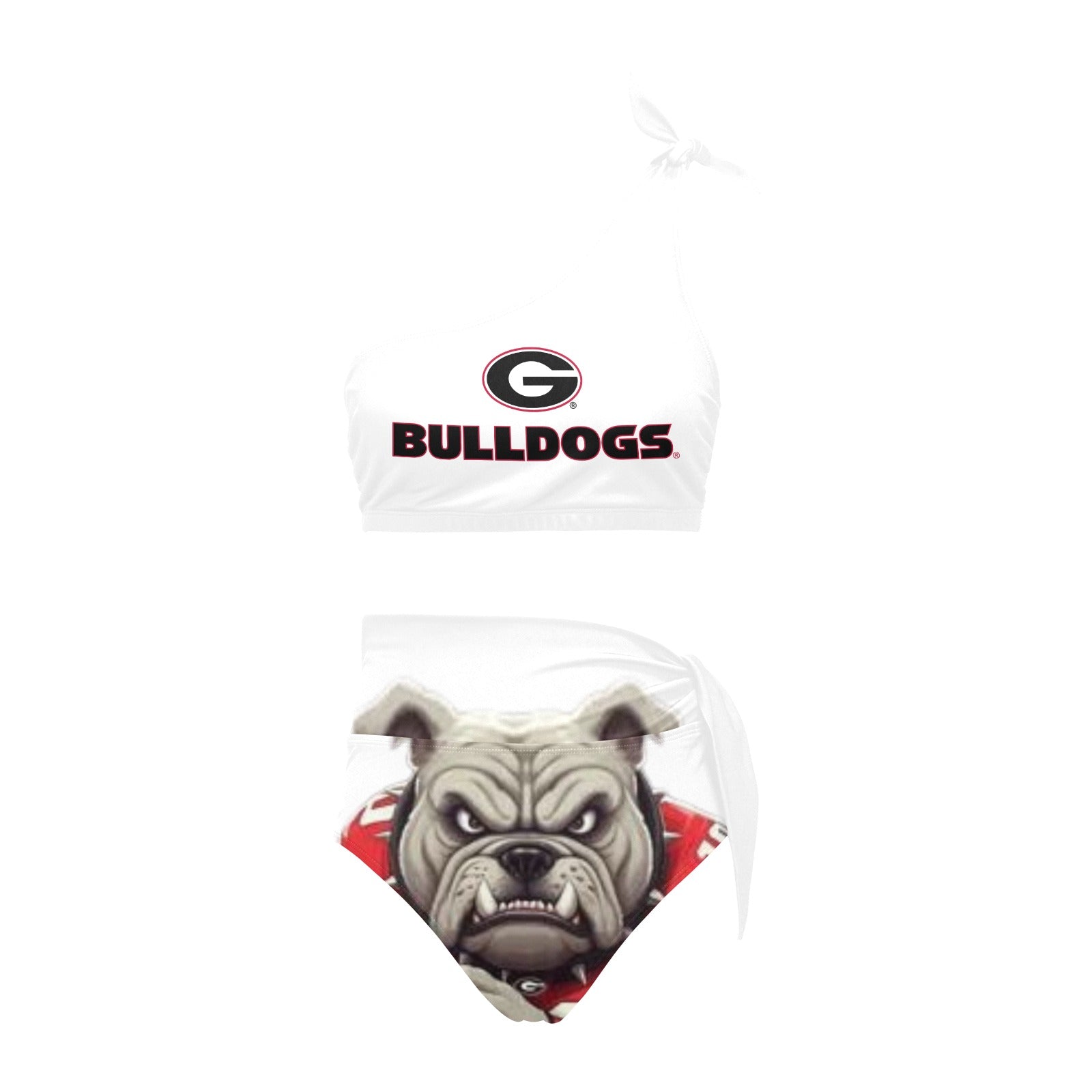 NDO Designs-Georgia Bulldogs-GA-High Waisted One Shoulder Bikini Set (S16)