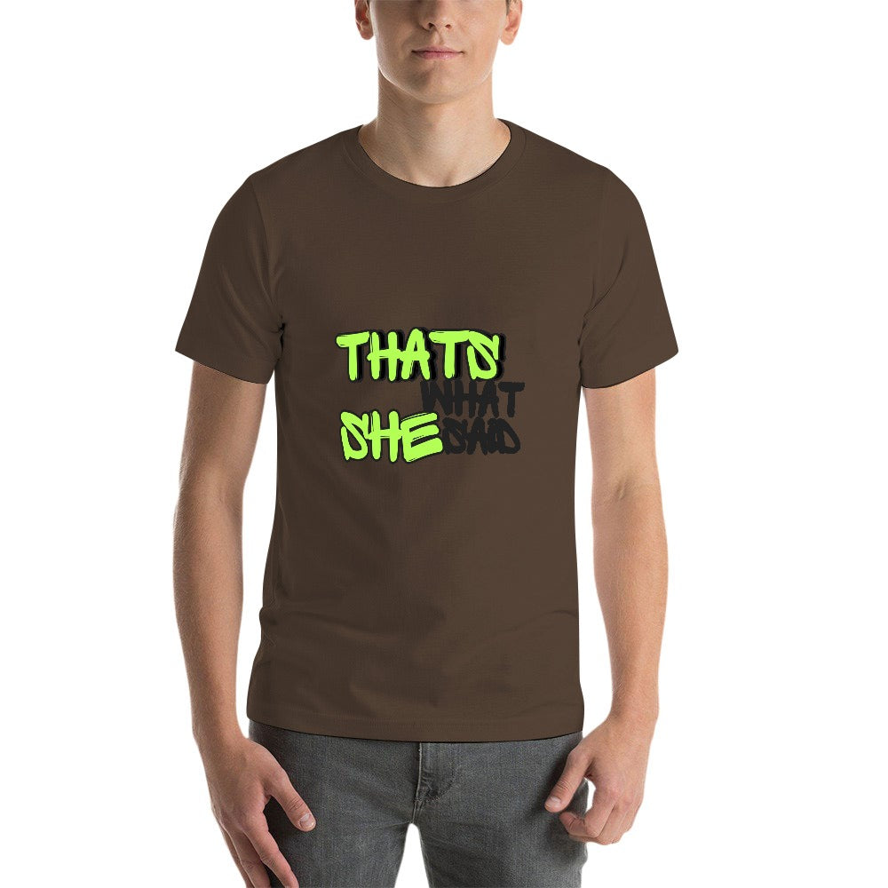2025 New 150g Men's  Short Sleeve T-shirt-Brown That's What She Said