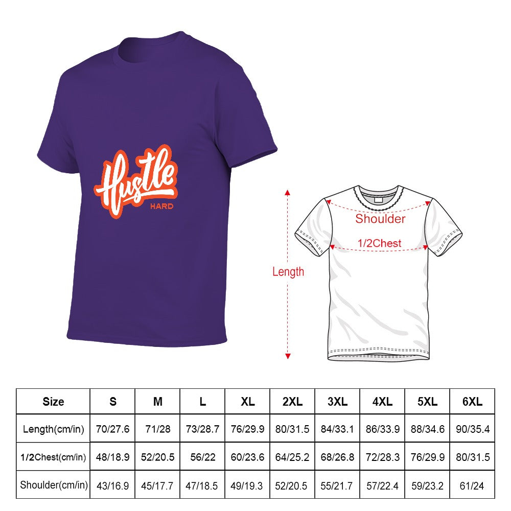 2025 New 150g Men's  Short Sleeve T-shirt-HUSTLE-Purple