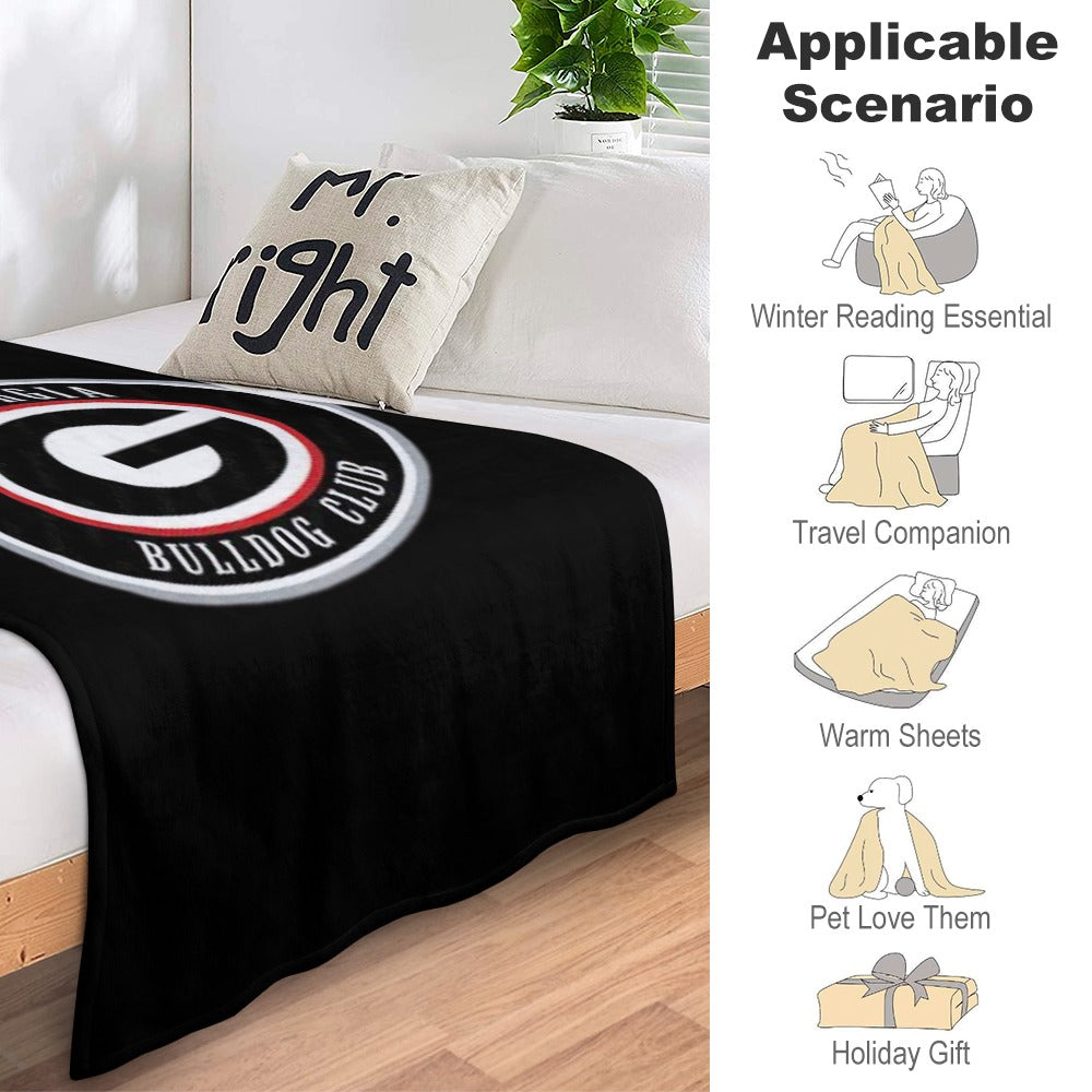 NDO Designs-GA Bulldogs Super Soft Flannel Blanket Multiple Sizes