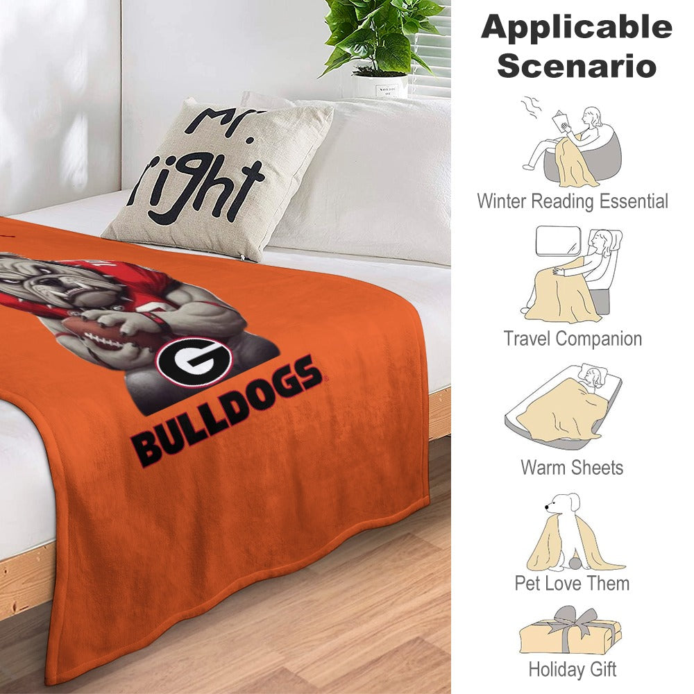 NDO Designs-GA Bulldogs Super Soft Flannel Blanket Multiple Sizes