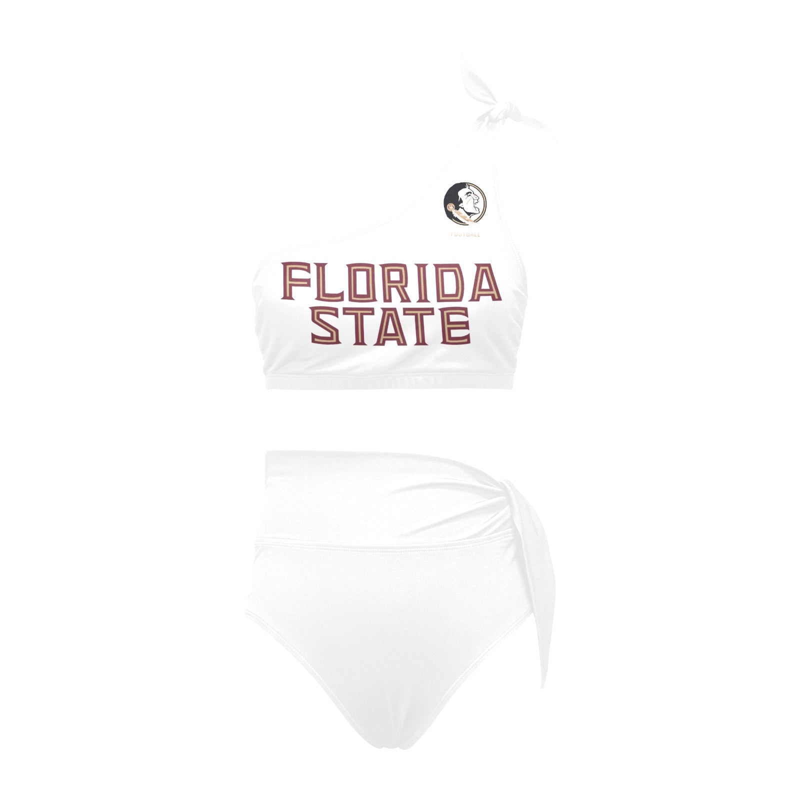 NDO Designs-FSU Football-High Waisted One Shoulder Bikini Set (S16)