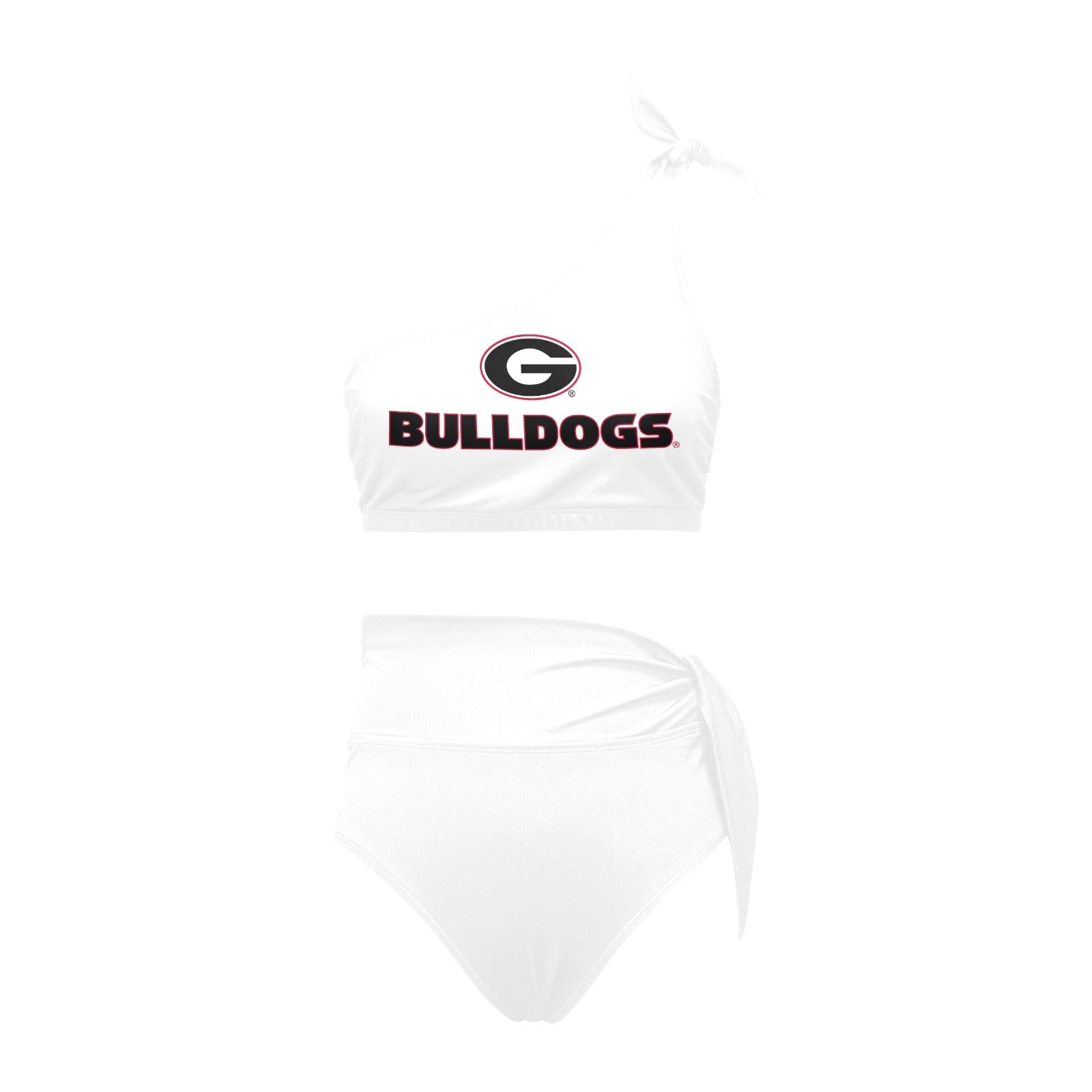 NDO Designs GA Bulldogs-High Waisted One Shoulder Bikini Set (S16)