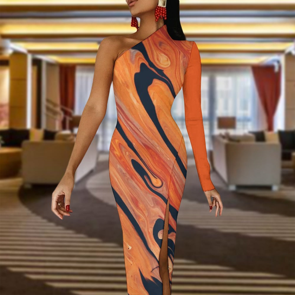 NDO Designs Half Sleeve Slit Dress
