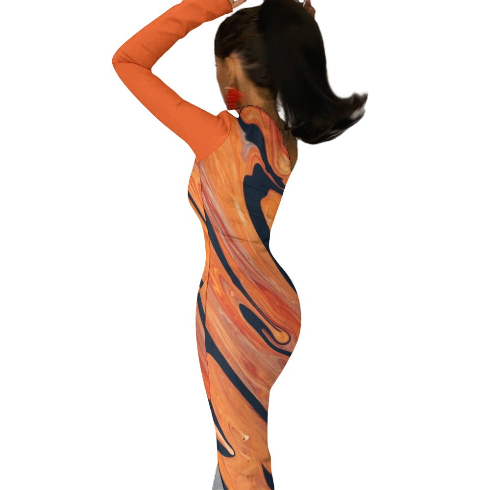 NDO Designs Half Sleeve Slit Dress