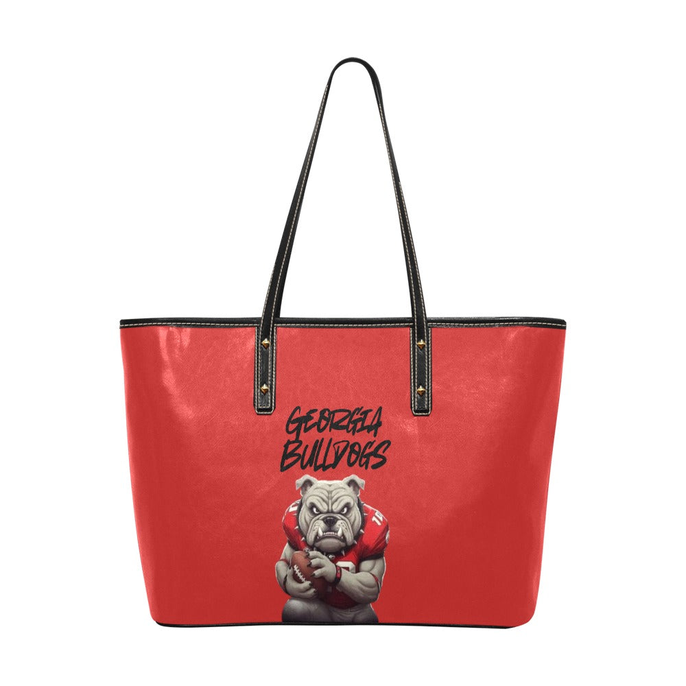 NDO Designs-GA Bulldogs-PU Leather Tote Bag