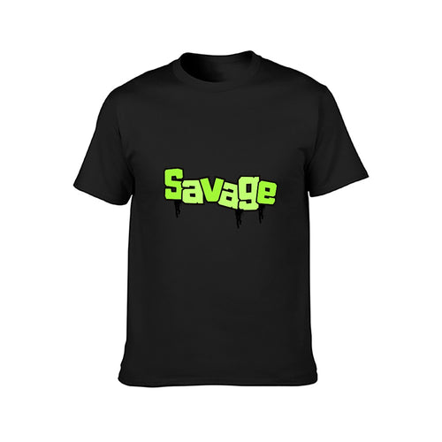 2025 New 150g Men's  Short Sleeve T-shirt-Blk Savage