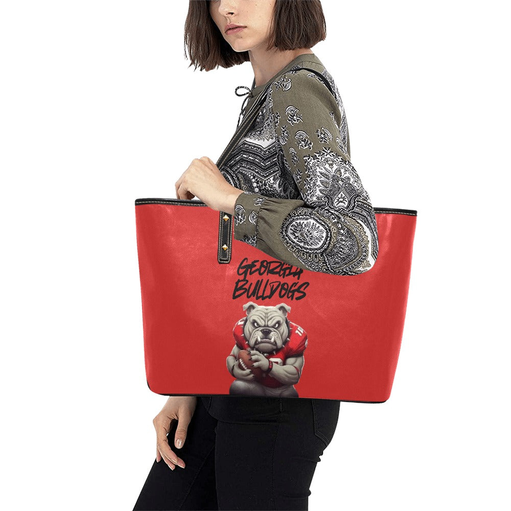 NDO Designs-GA Bulldogs-PU Leather Tote Bag
