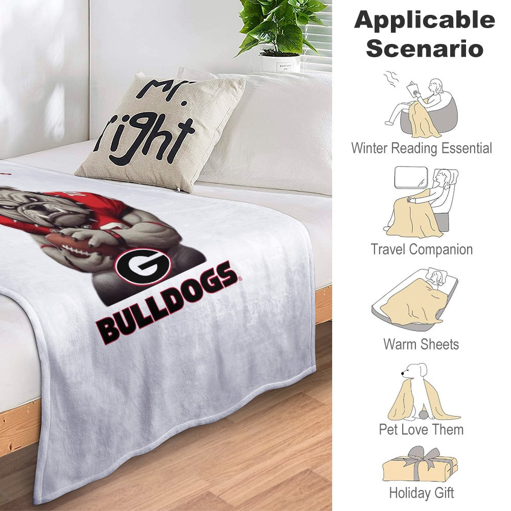 NDO Designs-GA Bulldogs Super Soft Flannel Blanket Multiple Sizes