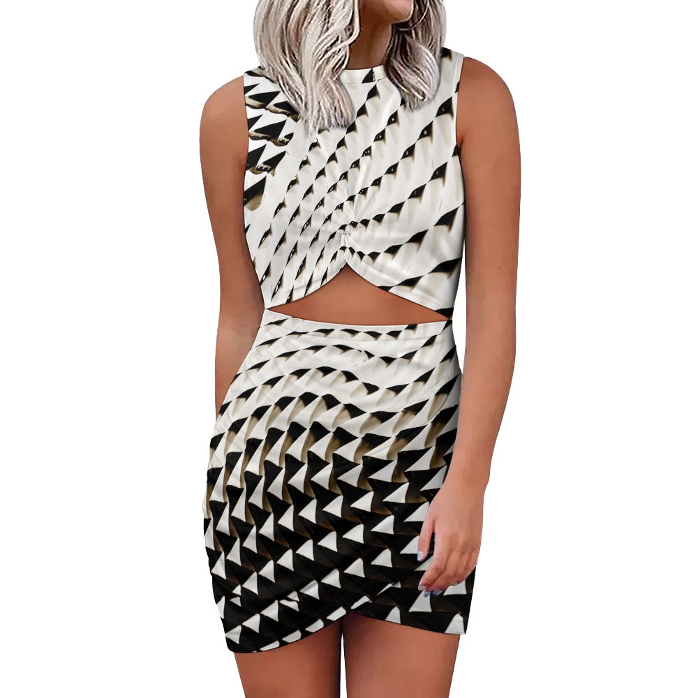 Navel-Baring Cross-Fit Hip Skirt