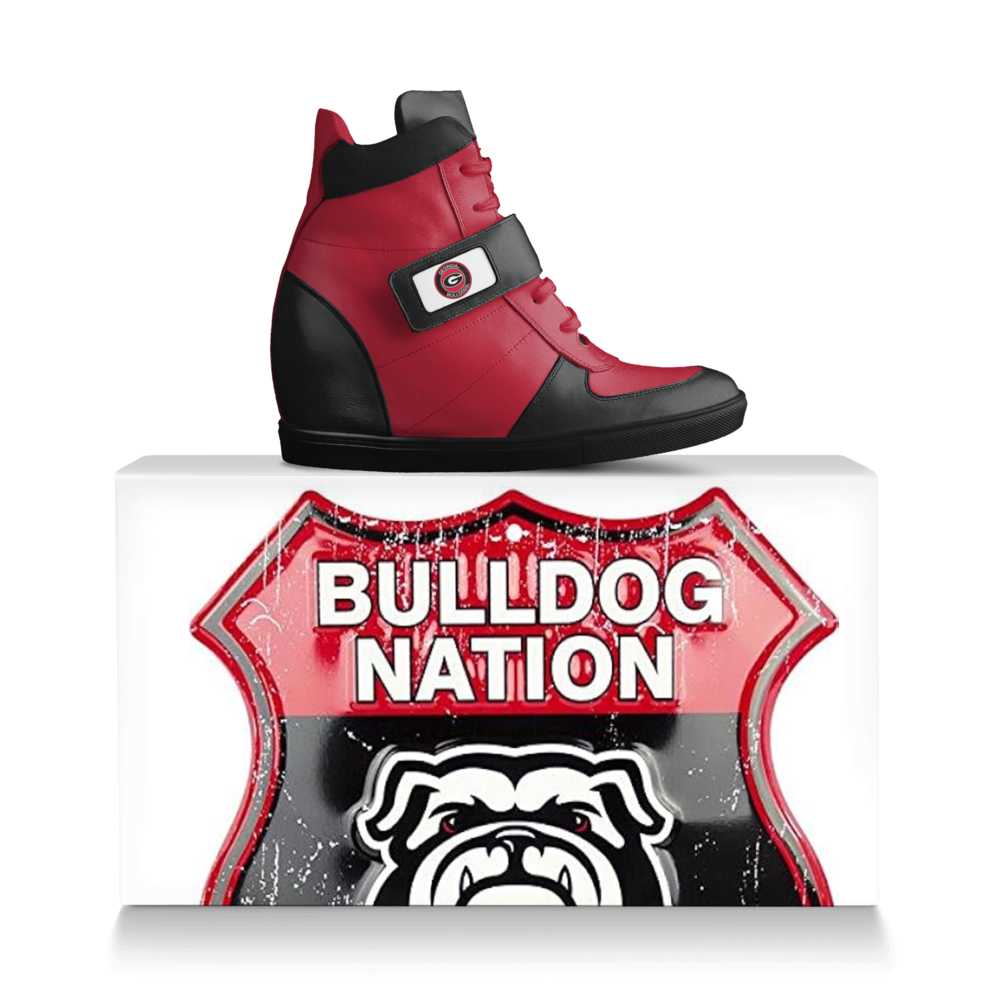 NDO Designs GA Bulldogs Limited Edition Woman's High Top Wedge Sneaker By Tina