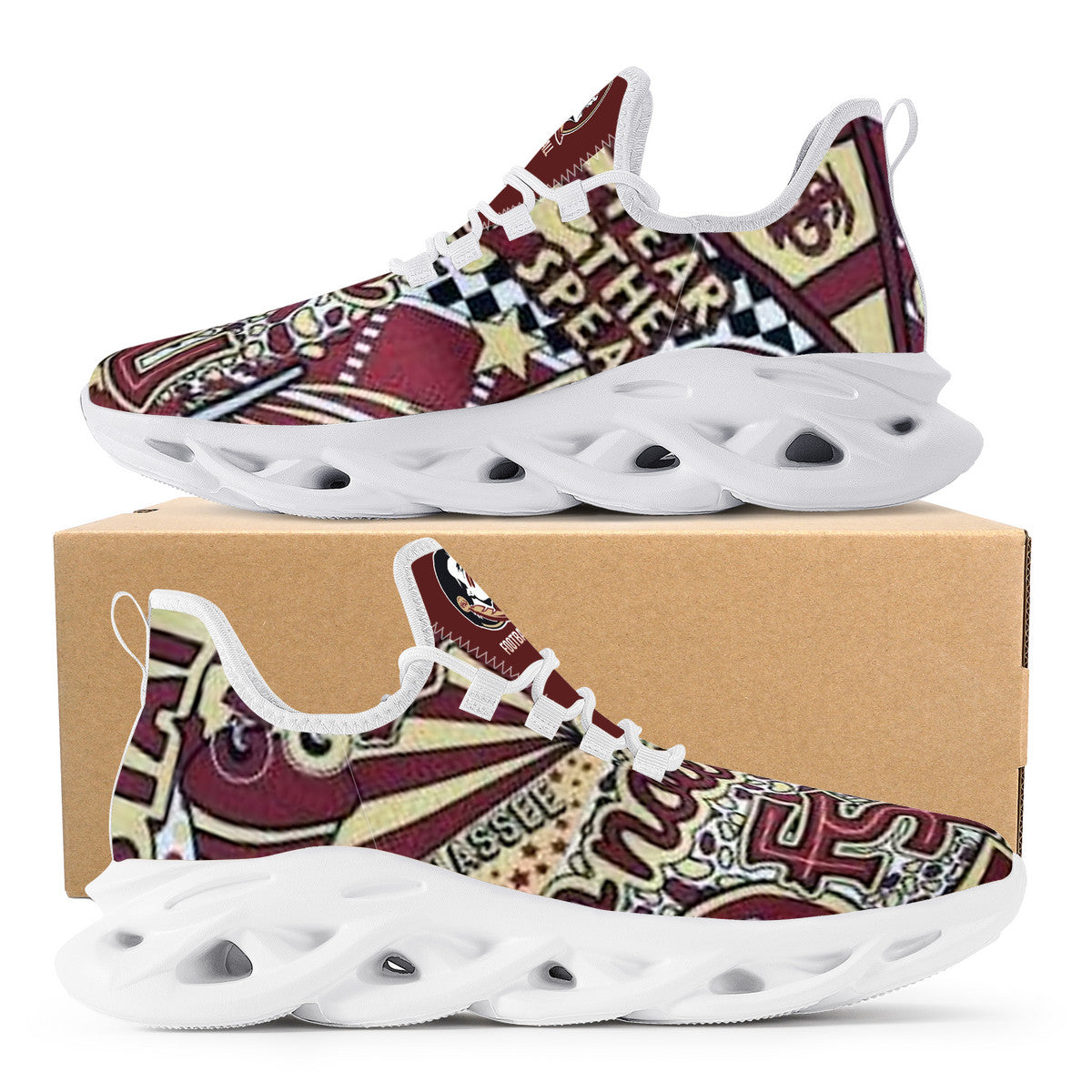 NDO-FSU Seminoles Football SF_K14 Flex Control Sneaker - White